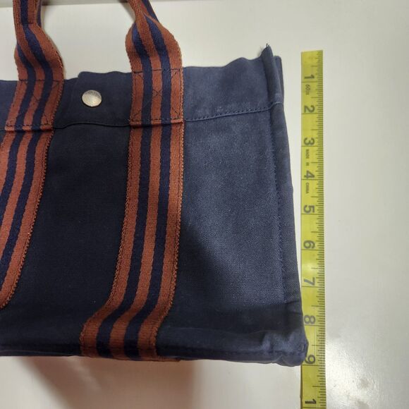Hermès 1990s Navy/Brown Canvas Fourre Tout Mini Tote Bag - Picture 15 of 15
